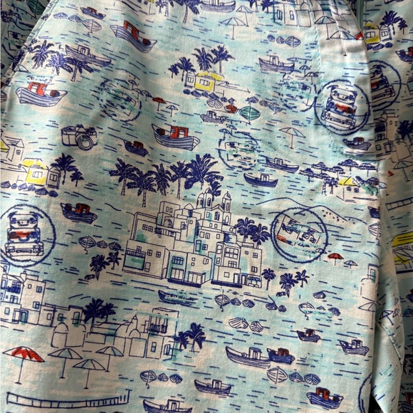 Talbots Blue and White Trousers with Relaxed Fit - Picture 3 of 5